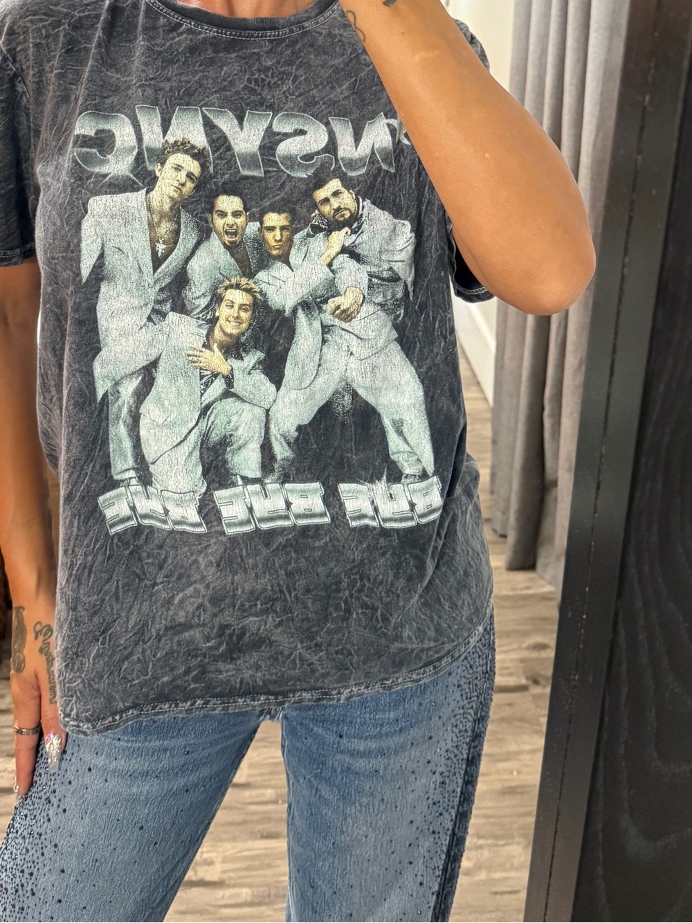 NSYNC Women's Black Graphic Tee - Bye Bye Bye Design
